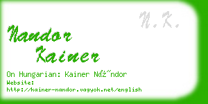 nandor kainer business card